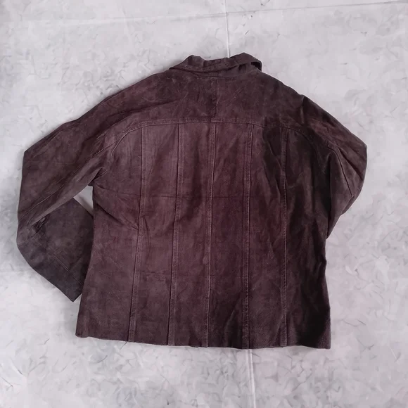 Suzy Shier Suede Zip Front Women's Jacket - Brown - Picture 10 of 10